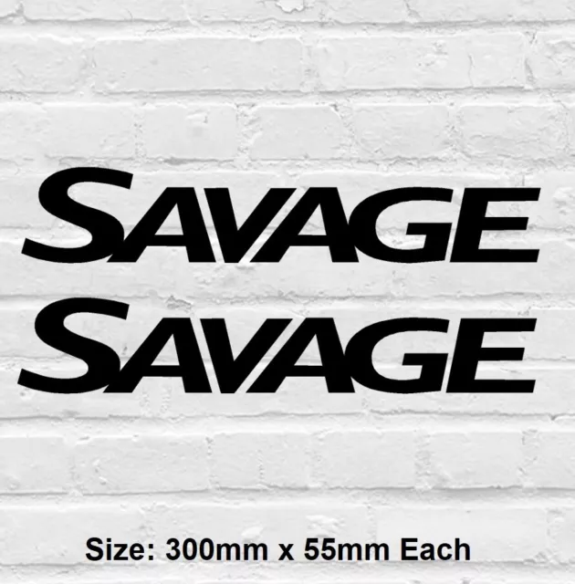 SAVAGE BOAT STICKER Decal 300mm Long - MANY Colours Available - Trailer Fishing