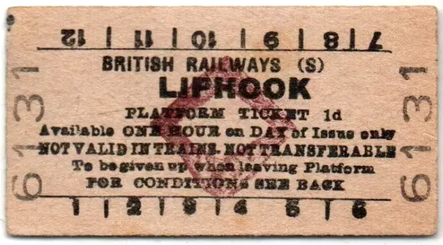 BR(S) Platform Ticket Liphook 1d