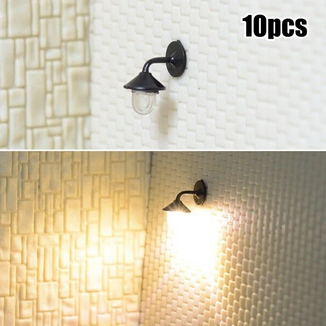 10 Lampes Murale DEL Pour Modélisme Ferroviaire - Échelle HO (1/87), Blanc Chaud