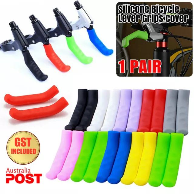 1Pair MTB Bicycle Grips Sleeves Bike Protector Covers Silicone Brake Lever