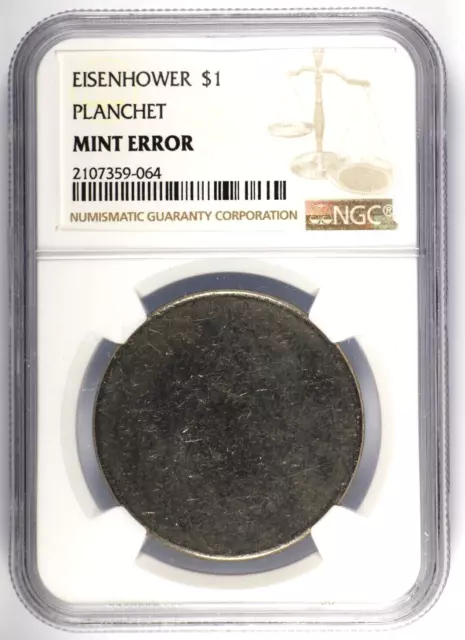 Blank Planchet Ike Eisenhower Clad Dollar Mint Error NGC Great Type Coin