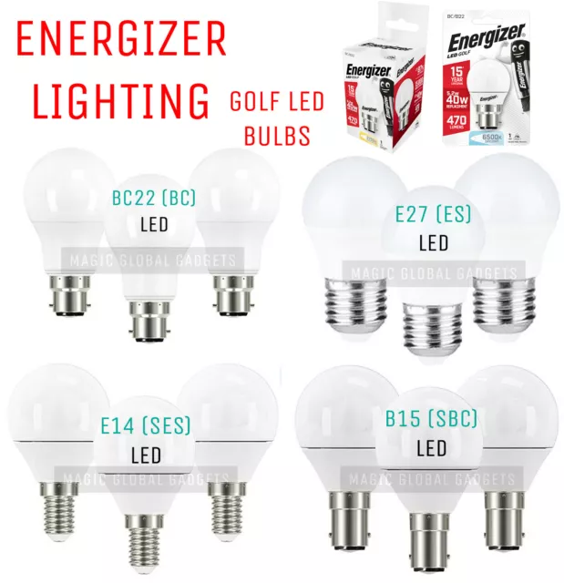 ENERGIZER LED 5W SES E14 BC ES Golf Ball Globe Lamp Light Bulbs Warm Cool White