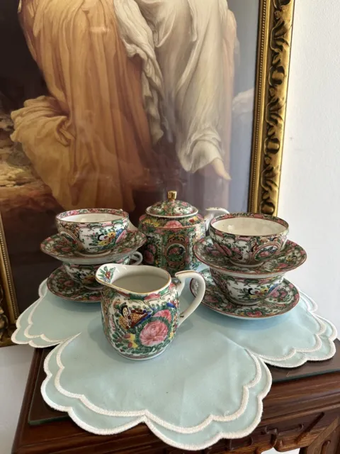 Rose Medallion Canton Vintage Tea Set