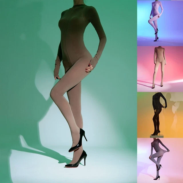 Body donna velluto tuta passo aperto tuta calze di seta collant