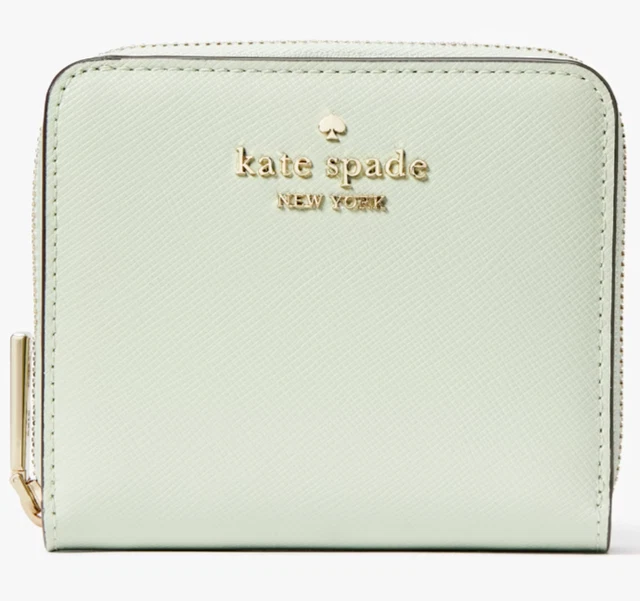 Urban Forest Women's Leather Wallet - Blue/Mint Green Full Grain Leather, Multiple Card Slots & Zippered Compartment - View #3