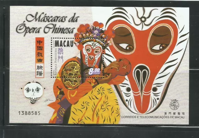 MACAO. Año: 1998. Tema: MASCARAS DE LA OPERA CHINA.