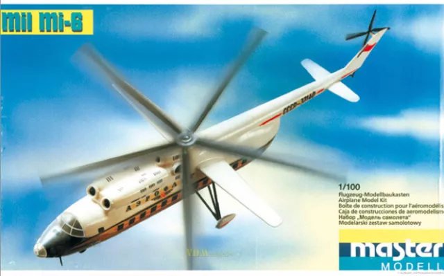 Mil Mi-6 Hubschrauber Helikopter1:100 Master Modell Plasticart 1003 Original DDR