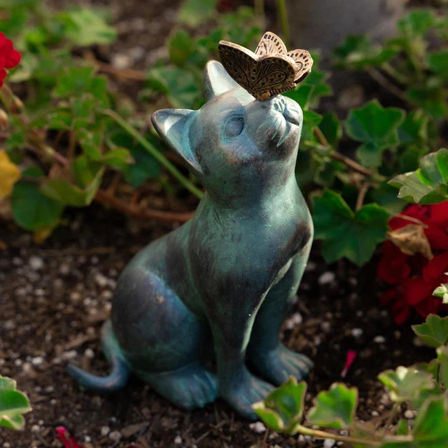 NEW Cat Resin Statue Lawn Porch Yard Home Garden Outdoor Decor Sculpture C1R7