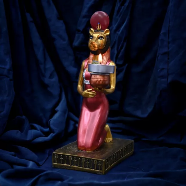 Ancient Egyptian Statue Goddess Sekhmet candle holder from Egyptian Antiques BC