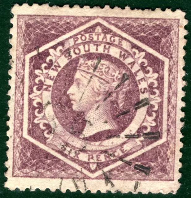 Australia States NSW QV Diadem SG.166a 6d Violet (1866) WMK *5* ERROR EBLUE80