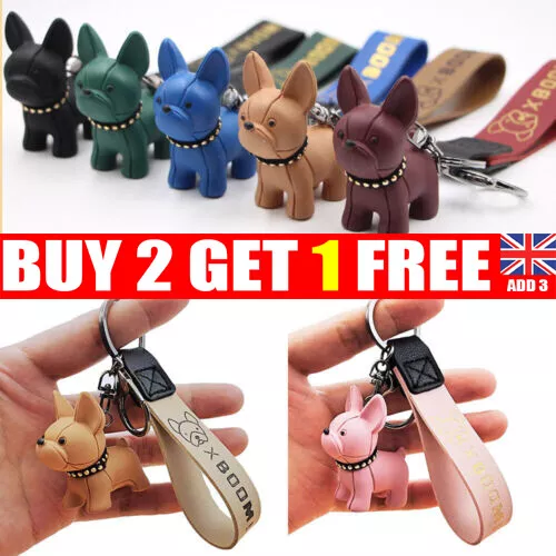 Cute French Bulldog Keyring Keychain Key Ring Chain Bag Decor Accessories GiDH