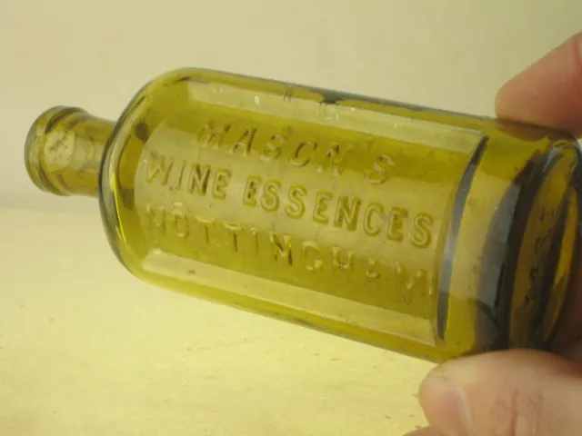 54581 Old Vintage Antique Glass Bottle Chemist Medicine Cure Mason Essence