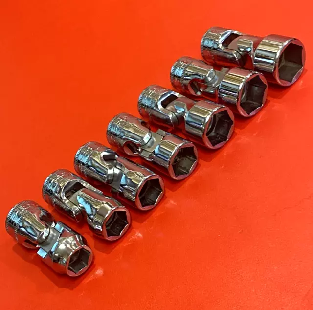 Snap On Tools 3/8" Drive 7pc Swivel Universal Joint Socket Set 10-17mm *rrp£434*