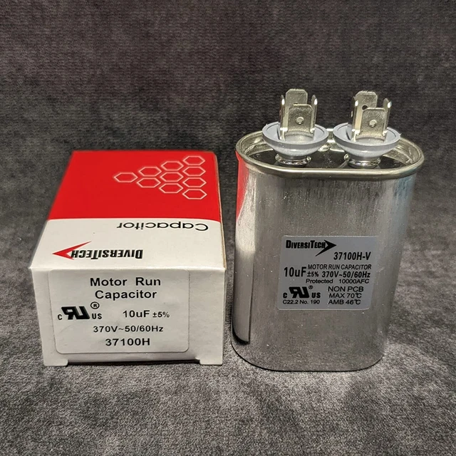 37100H 370V 10Uf Motor Run Capacitor Oval Shape for Air Conditioning Systems Sil