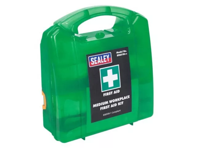 Sealey First Aid Kit M Medium Plaster Bandage Dressing Wipe Glove Blanket SFA01M