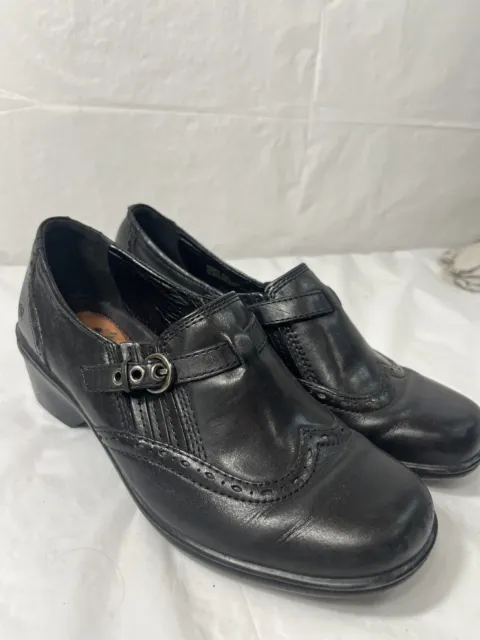 EARTH ORIGINS Carma II Womens Size 8 M Black Leather Wing Tip Shoes Booties
