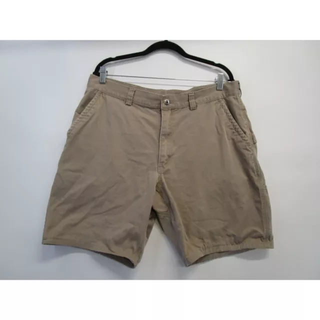 Duluth Trading Mens 38X30 Flat Front Utility Short Khaki