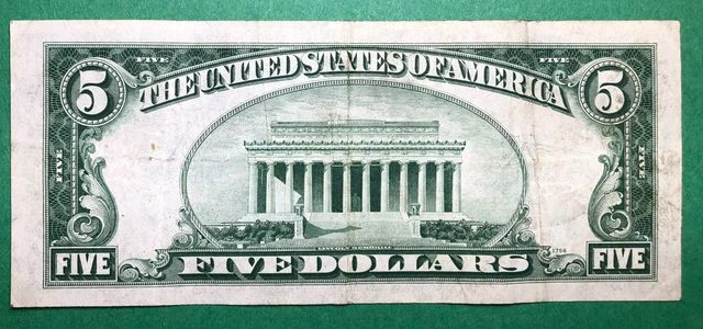 1934 C - $5 - Silver Certificate - Blue Seal - Very Fine 2