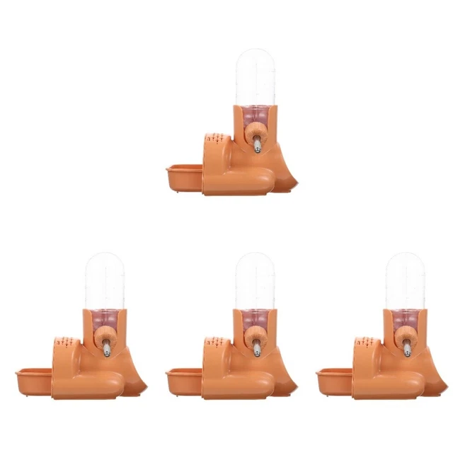 Paquete de 4 comederos de conejos pozos para hámster dispensador de alimento botella de agua
