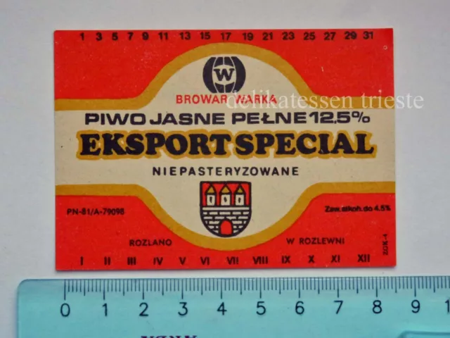 BIRRA PIWO JASNE PELNE EKSPORT SPECIAL bier beer vecchia ETICHETTA LABEL