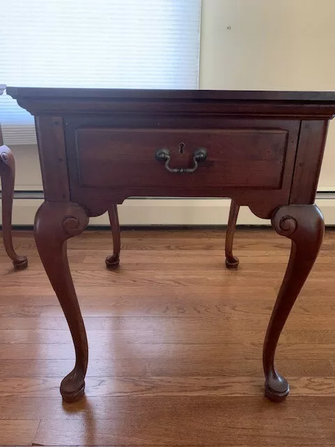 Pair of PA Pennsylvania House Cherry Queen Anne End Accent Tables With Drawer