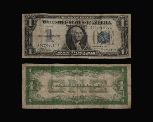 1934 $1 Funnyback Silver Certificate Note - Fr. 1606