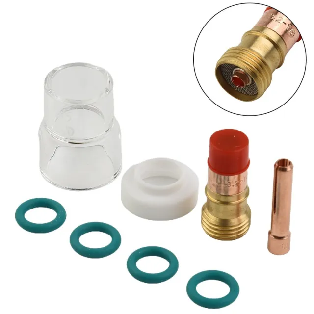 8pcs Kit For WP-17/18/26 TIG Welding Torch Stubby Gas Lens #12 Heat Glass Cup