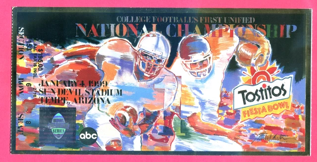 Gorgeous 1999 Fiesta Bowl Football Ticket Stub-1/4/99-Tennessee/Florida State Gorgeous 1999 Fiesta Bowl Football Ticket Stub-1/4/99-Tennessee/Florida State