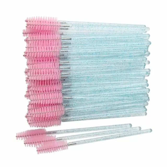 50 Pièces Cosmétique Cil Brosse Cristal Mascara Baguettes - Diamant Cils