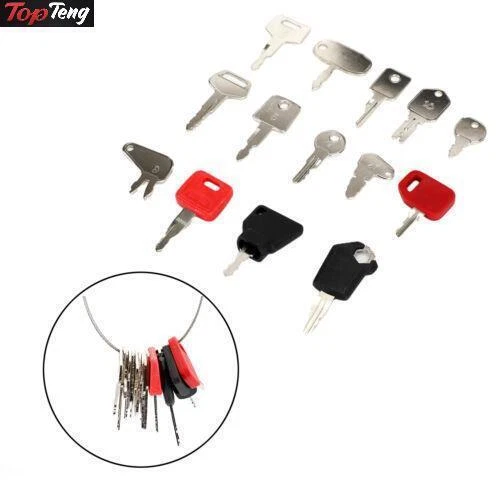 14 Keys Heavy Construction Equipment Ignition Key Set For Cat JD JCB Komatsu