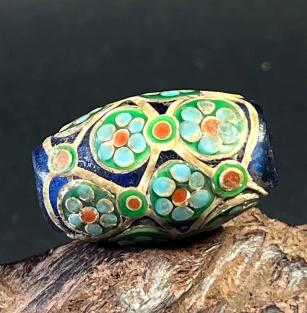 Old colorful glass bead, Himalayan glaze bead, Ancient gabri eye bead