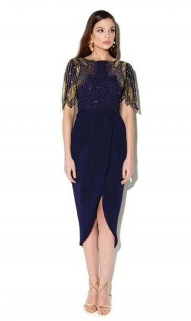 virgos lounge lena maxi dress with embellishment in navy