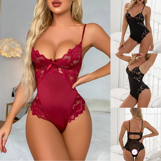 Ensemble Lingerie Sexy Bodysuit Dentelle - Cadeau érotique Rose