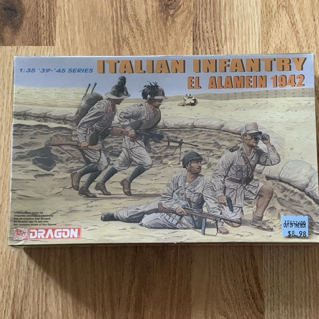Figurines Dragon 1/35 - Infanterie Italienne WWII El Alamein 1942 - 4 Personnages Plastique - Pour Maquettistes