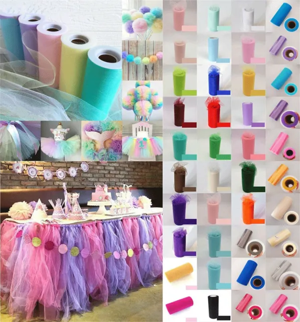 Decor Tutu Dress Bow DIY Crafts6"X25 Yard Tulle Roll Spool Wedding Bridal Party