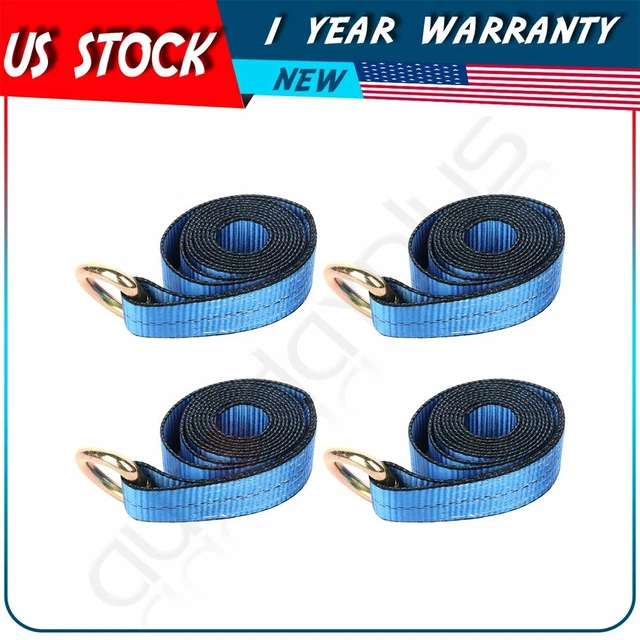 Auto 4-Post Lifts Machines 2 Pack 2" X 10' Lasso Strap W/ O Ring Auto Tie Down Wheel Lift Tow Truck Trailer Towing Straps &amp; Tie Downs
