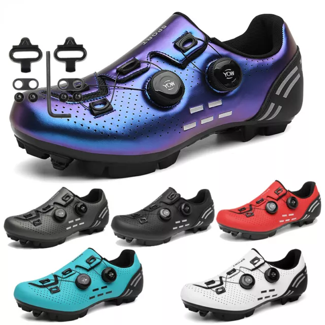 Mtb Cycling Sneaker with SPD Cleats Mens Outdoor Bike Shoes Racing Bicycle Shoes