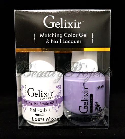 Gelixir Soak Off Gel Polish Mona Lisa Smile 033 LED/UV .5oz Matching Gel Duo