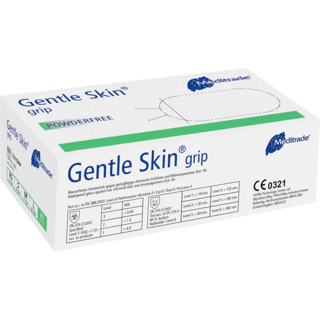 Guantes de látex Meditrade Gentle Skin Grip 1221 GRIP-L TALLA L
