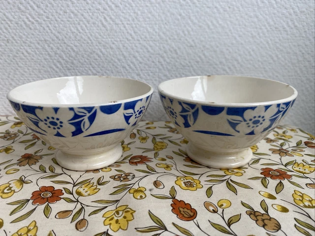 Bol Ancien Fleurs Bleues - Vaisselle Vintage Décorative