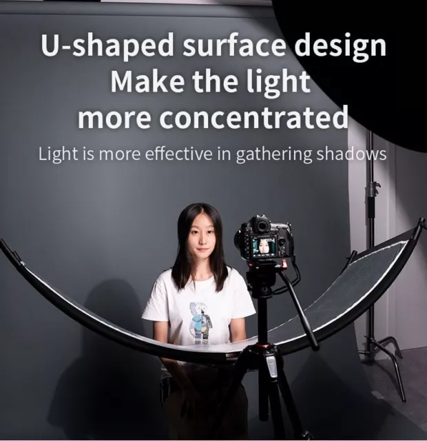 U-Shape Curved Light Reflector Adjustable Lighting Diffuser Kit For Photography