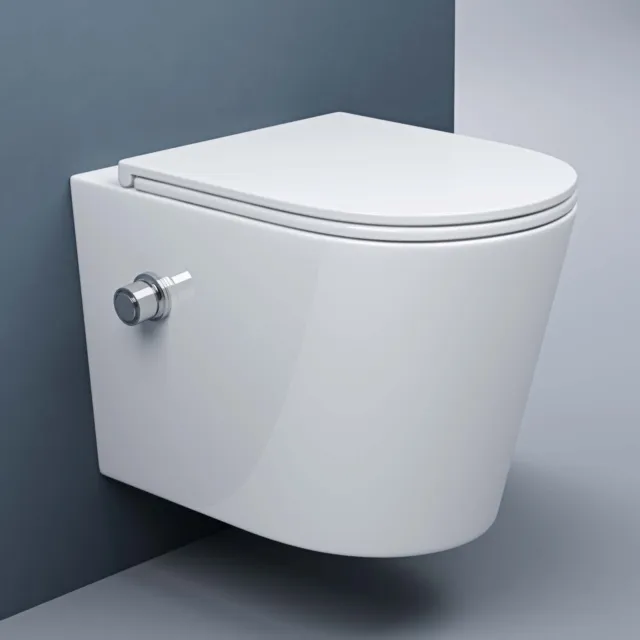 doporro Edle Design Toilette Hänge-WC-Bidet mit komfortablem Silentclose WC-Sitz