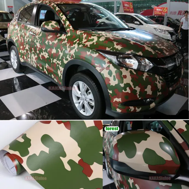 Flexible - Entire Car Wrap Digital Forest Camouflage Camo Vinyl Decal Sticker AX