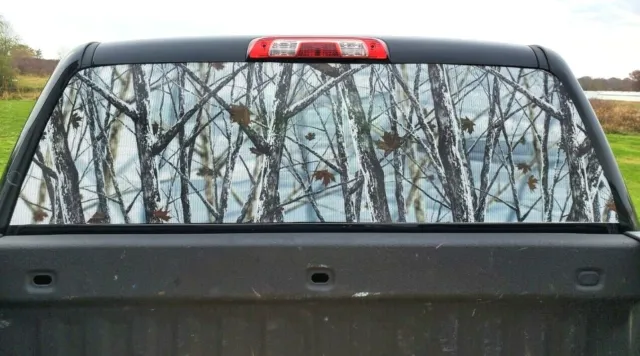 Camouflage Camo Pickup Truck Rear Window Graphic Decal Tint Hunter Snow Storm