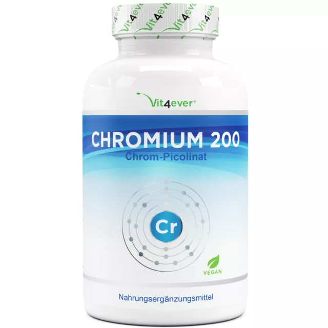 Chromium Picolinate 365 Tabletten für Vegetarier 200mcg Chrom Gesundheit