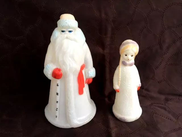 Vintage Soviet Toy DOLL SANTA CLAUS RUSSIAN DED MOROZ SNEGUROCHKA SNOW MAID