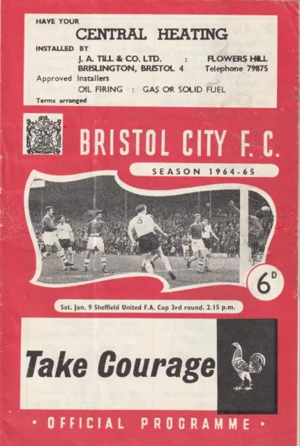 Bristol City v Sheffield United, 9 January 1965, FA Cup 3rd Round