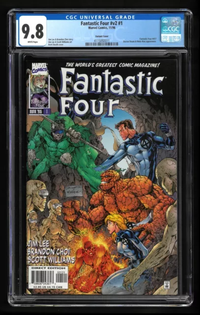 Fantastic Four v2 #1 CGC 9.8 NM/MT WHITE Marvel 1996 Brett Booth Variant Cover