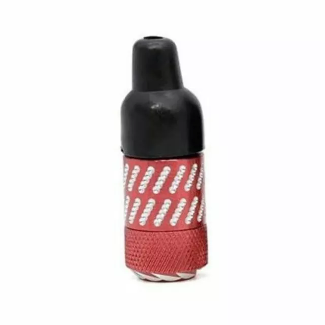 Red | Carved Metal e-Snuff Spice Storage w/ Rubber Pacifier Bullet