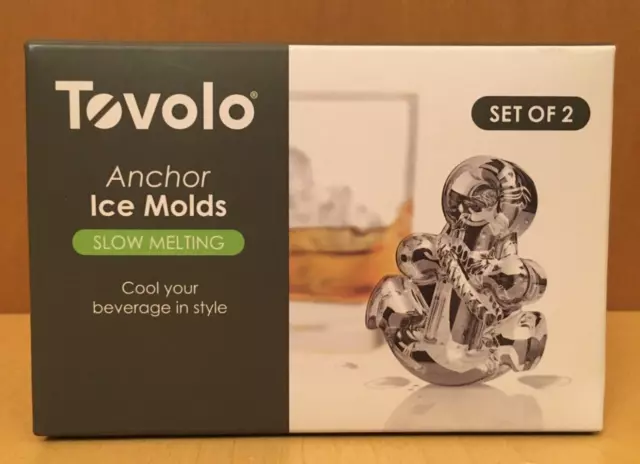 Tovolo BPA-Free Slow-Melting Leak Free Anchor Ice Molds Set of 2